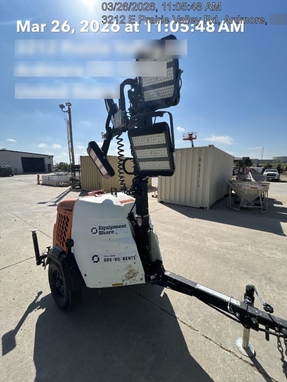2024 Generac MLT2 Diesel, Flex Switch 120V Input, Powerzone Controller, 
(4) 320W LED Lights, 4kW Generator, 39.9 Gal Fuel Tank, 2" Ball, T3