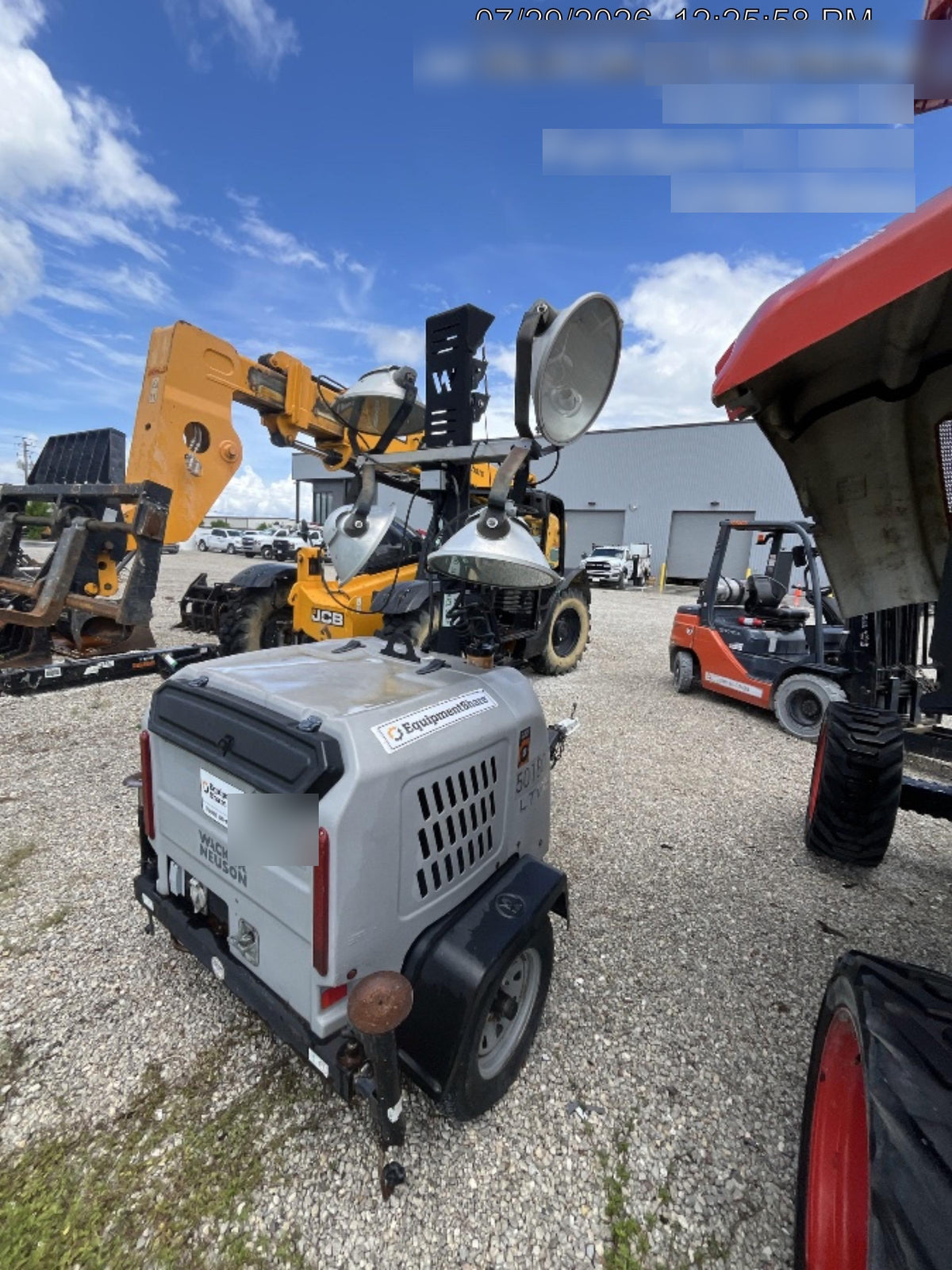 2019 Wacker Neuson LTV6L-MH Mobile Light Tower w/Fuel Level Sensor Installed