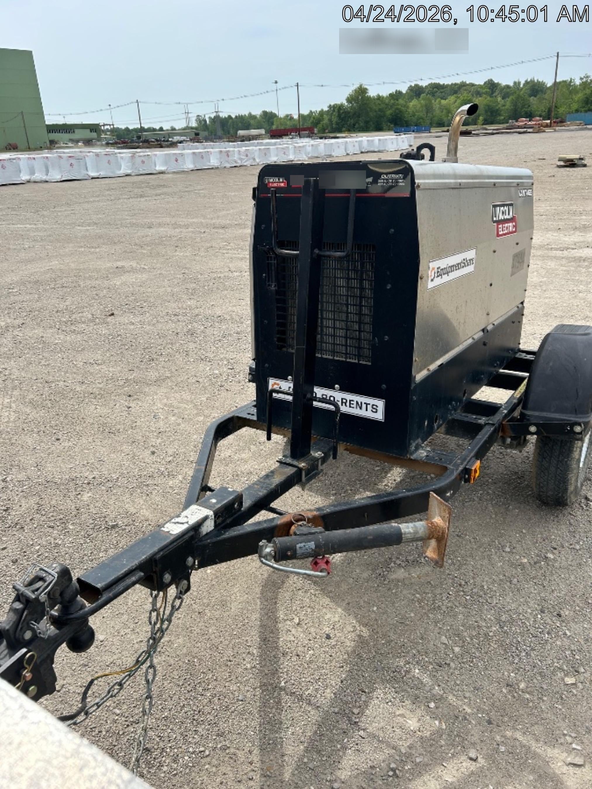 2019 Lincoln Electric Vantage 322 Ready-Pak 3, Two Wheel Trailer, Fender and Light Kit, Cable Rack