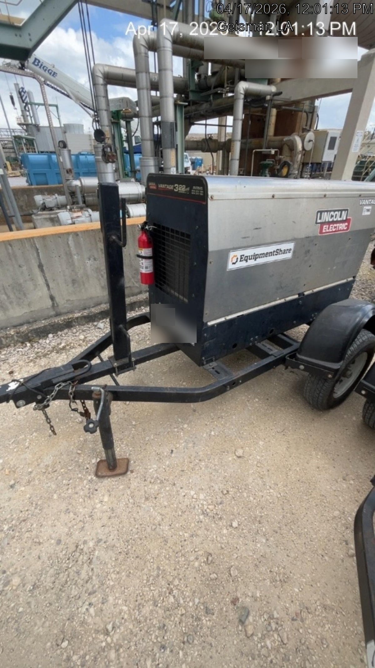 2019 Lincoln Electric Vantage 322 Ready-Pak 3, Two Wheel Trailer, Fender and Light Kit, Cable Rack
