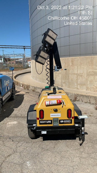 2022 Allmand NLV3GR (4) LED Light Fixture 350W, 23' Vertical Mast, 3kW Prime, Towable, ES Decals, T3