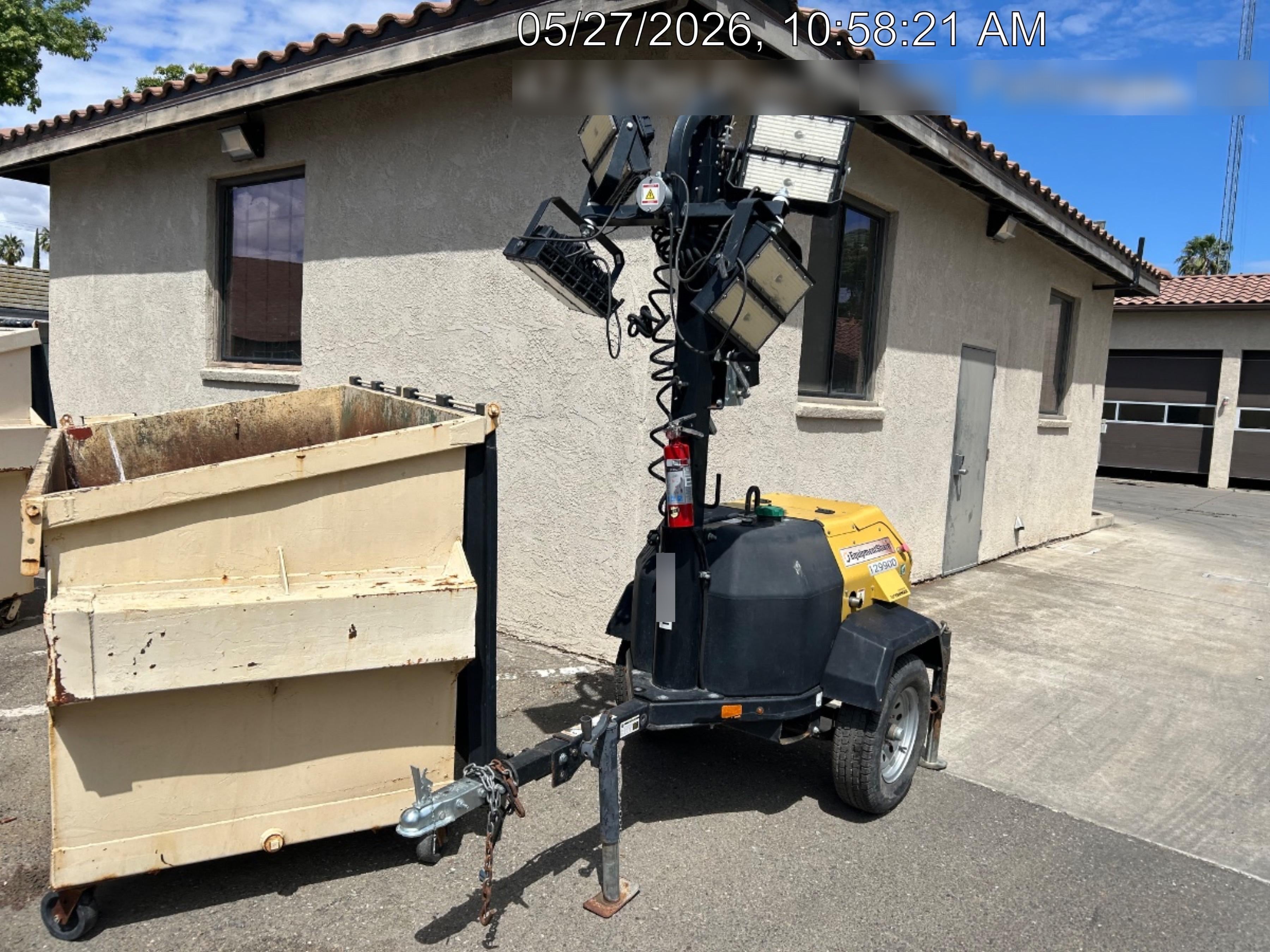 2021 Allmand NLV3GR (4) LED Light Fixture 350W, 23' Vertical Mast, 3kW Prime, Towable, Deep Sea L401, Leveling Jacks, Yanmar T4F 5.8hp