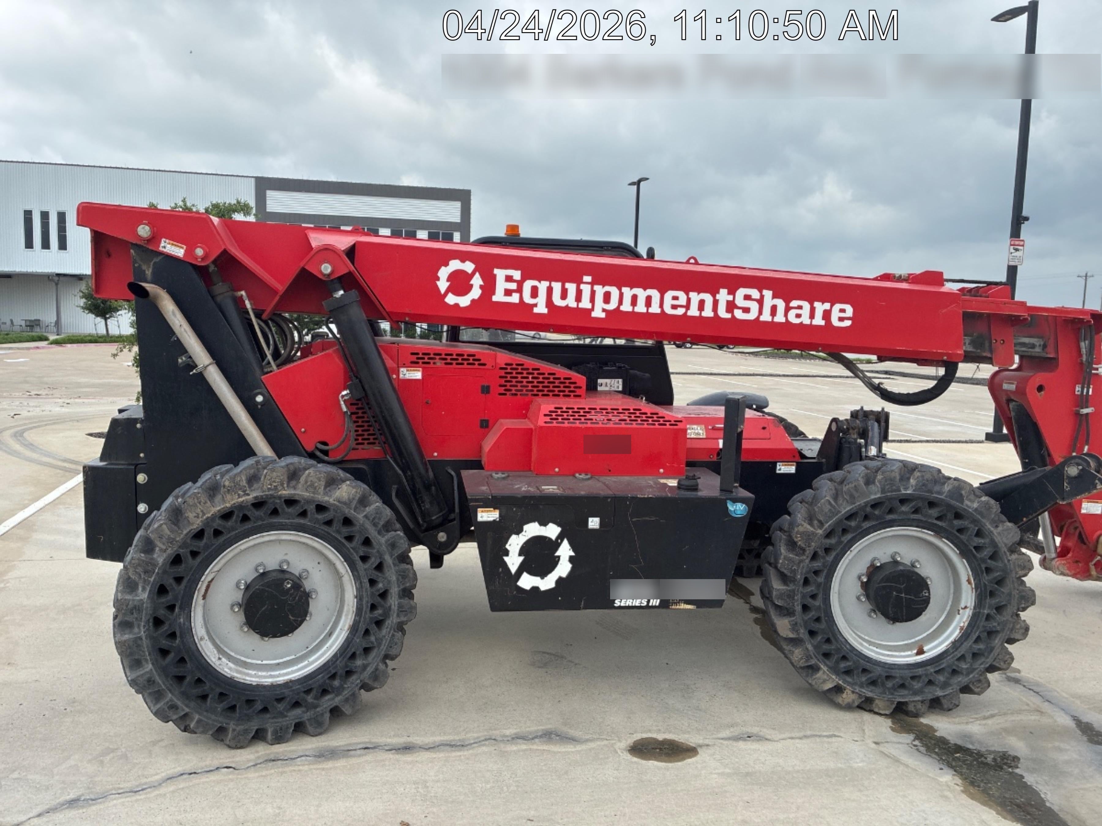 2019 Manitou 12042 Canopy, 120 HP , Solid Tires, Work Lights, Lift Hook, Auxiliary Hydraulics 66" Carriage and 60" Forks