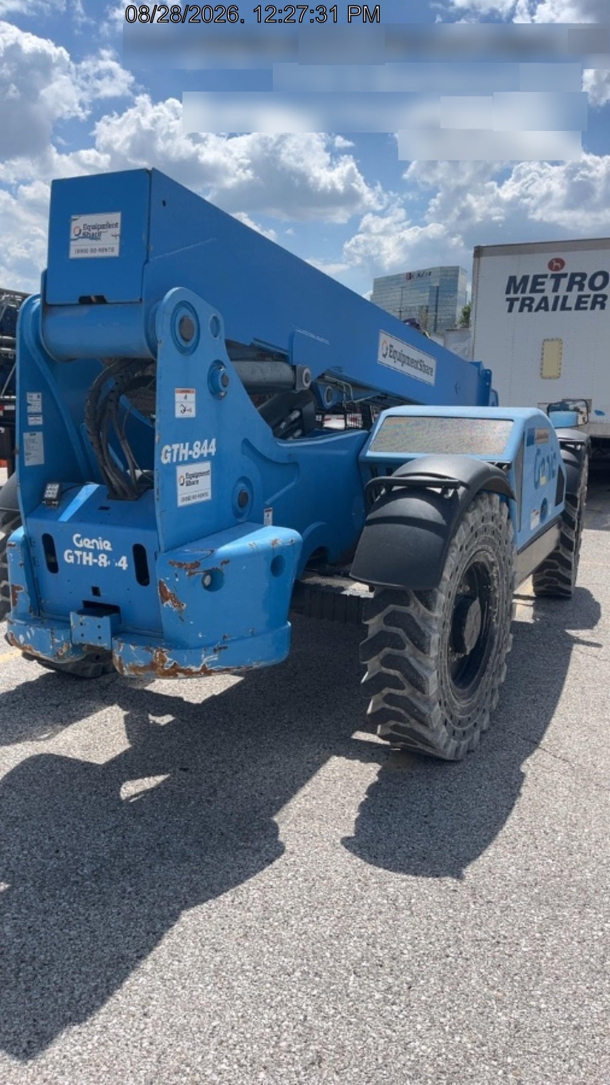 2018 Genie GTH-844 Genie GTH-844 w/ROPS, Work Lights, Solid Tires, RH Cab Mesh, Beacon, 60" Carriage and Forks