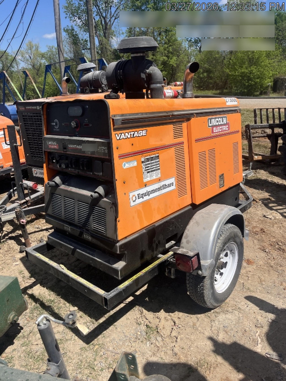 2022 Lincoln Electric Vantage 549X Crosslink Technology, Trailer Mounted, ES Decals, T3