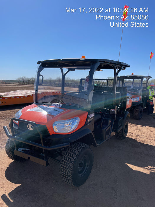 2022 Kubota RTV-X1140W-H Plastic Canopy, Windshield Acrylic Clear, LED Strobe Light, Wire Harness Kit, Back up Alarm