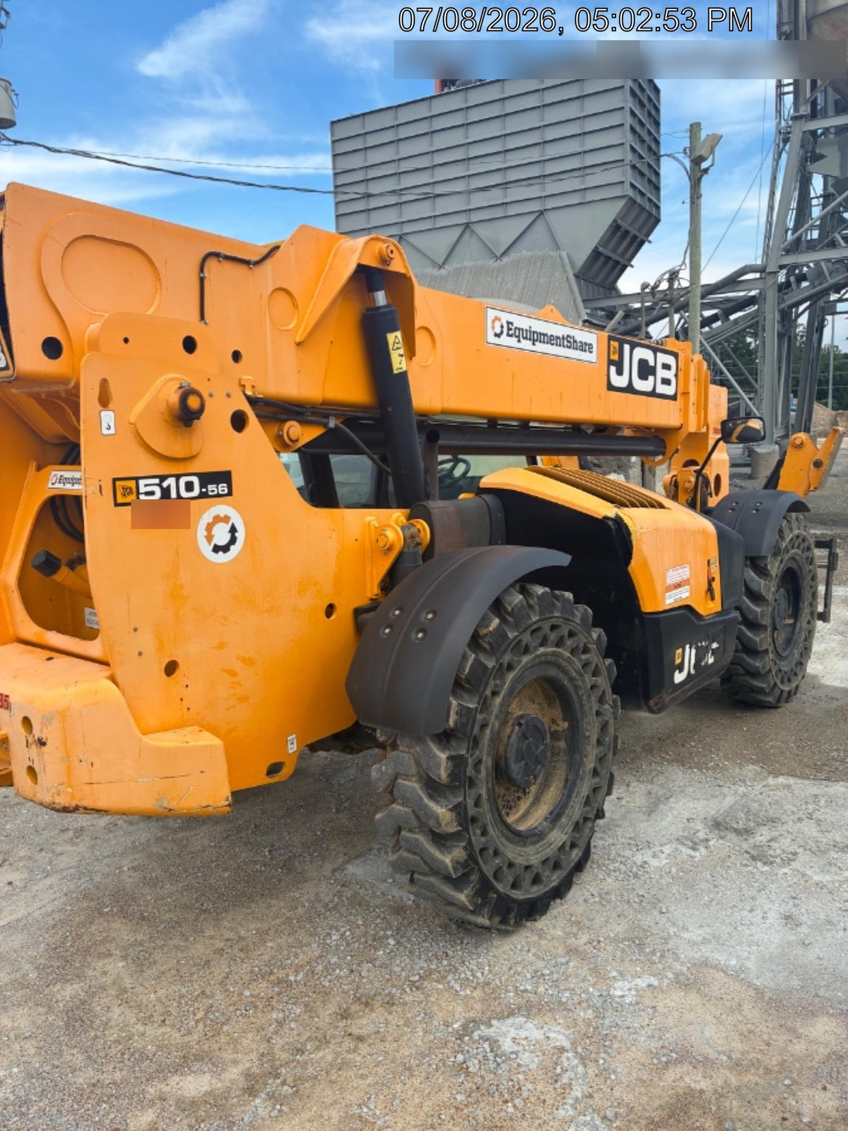 2020 JCB 510-56 Canopy, Solid Tires, Work Lights, Beacon, Aux Hydraulics, Back up Alarm, Lifting Eye, ES Decals