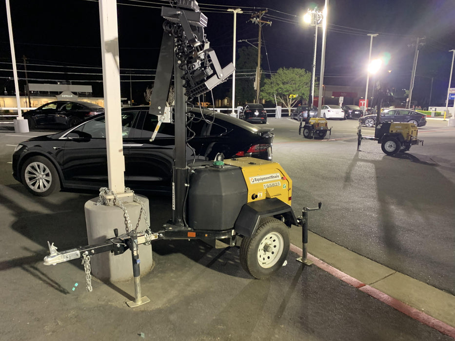 2021 Allmand NLV3GR (4) LED Light Fixture 350W, 23' Vertical Mast, 3kW Prime, Towable, Deep Sea L401, Leveling Jacks, Yanmar T4F 5.8hp