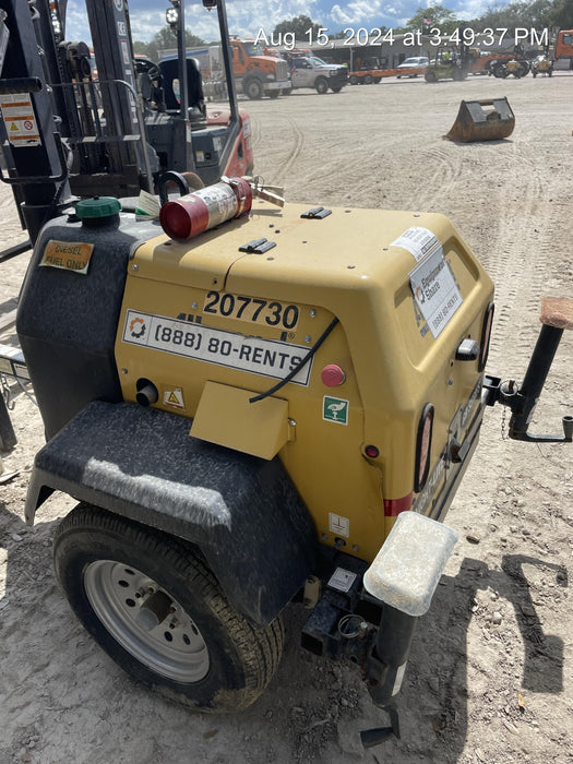 2022 Allmand NLV3GR (4) LED Light Fixture 350W, 23' Vertical Mast, 3kW Prime, Towable, Deep Sea L401, Leveling Jacks, Yanmar T4F 5.8hp