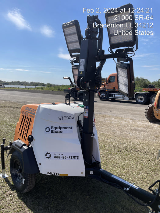 2023 Generac MLT2 Diesel, Flex Switch 120V Input, Powerzone Controller, 
(4) 320W LED Lights, 4kW Generator, 39.9 Gal Fuel Tank, 2" Ball, T3