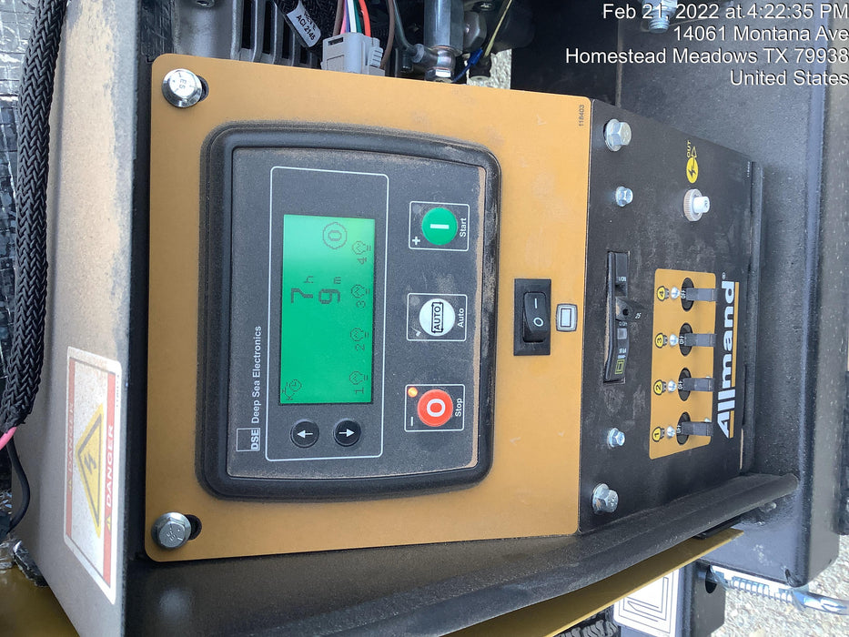 Allmand NLV3GR (4) LED Light Fixture 350W, 23' Vertical Mast, 3kW Prime, Towable, Deep Sea L401, Leveling Jacks, Yanmar T4F 5.8hp