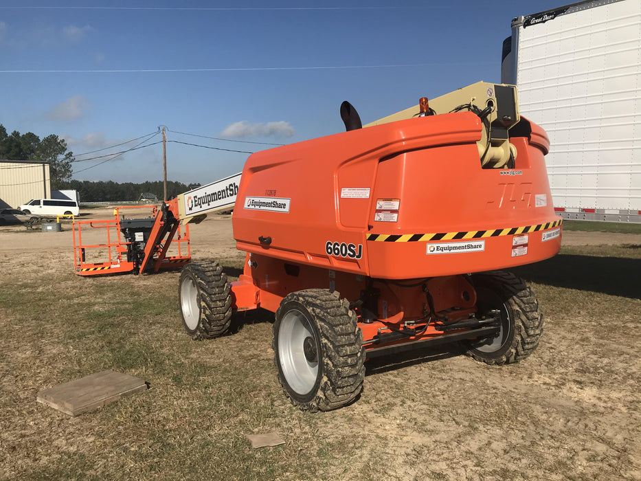 2020 JLG 660SJ ANSI, Deutz Diesel, 4wd, FF Tires, Inward Self Closing Gate, Tool Tray, Beacon, 7.5kW Generator