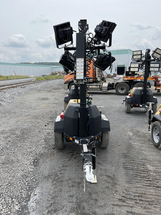 2022 Allmand NLV3GR (4) LED Light Fixture 350W, 23' Vertical Mast, 3kW Prime, Towable, Deep Sea L401, Leveling Jacks, Yanmar T4F 5.8hp