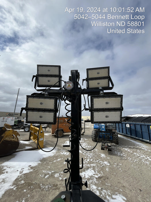 2022 Allmand NLV3GR (4) LED Light Fixture 350W, 23' Vertical Mast, 3kW Prime, Towable, Deep Sea L401, Leveling Jacks, Yanmar T4F 5.8hp