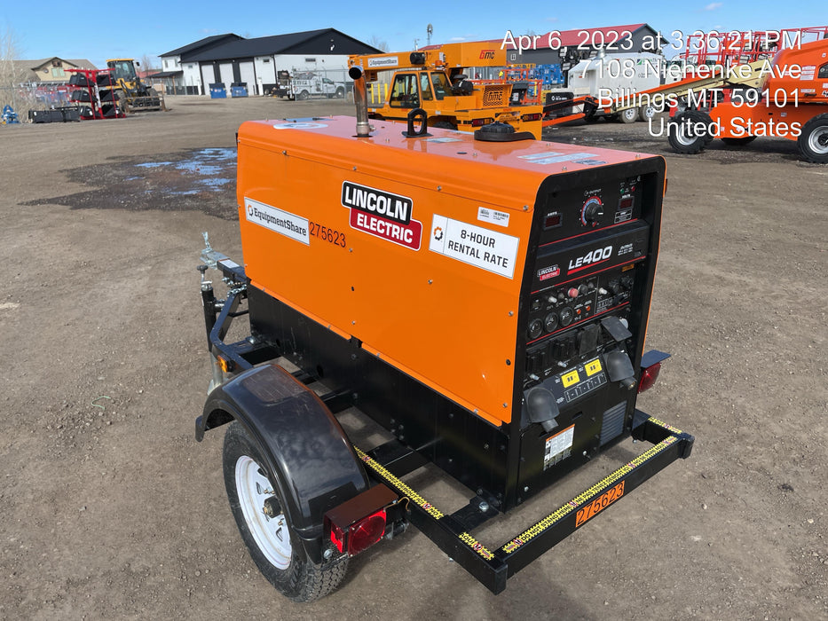 2022 Lincoln Electric LE400 Kubota V1505, Trlr, Cable Rack, Light Kit, ES Decals, T3