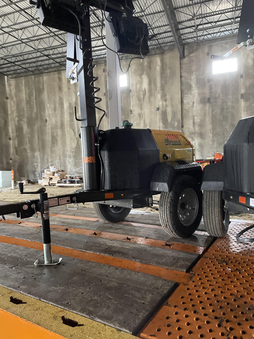 2022 Allmand NLV3GR (4) LED Light Fixture 350W, 23' Vertical Mast, 3kW Prime, Towable, Deep Sea L401, Leveling Jacks, Yanmar T4F 5.8hp