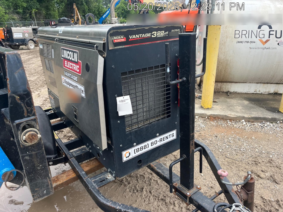 2020 Lincoln Electric Vantage 322 Welder Ready-Pak 3, w/ GPS & Decals (includes trailer, cable rack, fender light kit)