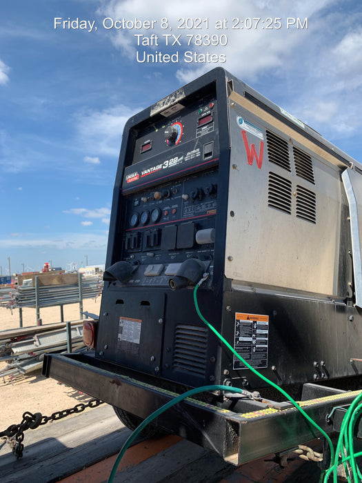 2019 Lincoln Electric Vantage 322 Welder Ready-Pak 3, Two wheel trailer, Fender and Light kit, Cable Rack