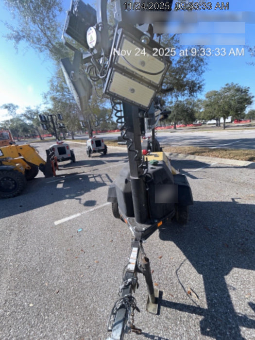 Allmand NLV3GR (4) LED Light Fixture 350W, 23' Vertical Mast, 3kW Prime, Towable, Deep Sea L401, Leveling Jacks, Yanmar T4F 5.8hp