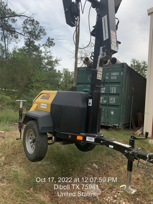 2022 Allmand NLV3GR (4) LED Light Fixture 350W, 23' Vertical Mast, 3kW Prime, Towable, Deep Sea L401, Leveling Jacks, Yanmar T4F 5.8hp