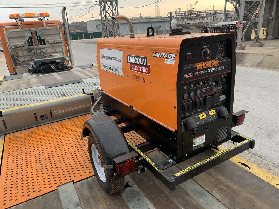 2021 Lincoln Electric Vantage 322 Vantage 322 Ready Pak 3 w/ Decals, ORANGE (includes trailer, cable rack, fender light kit) NO Telematics