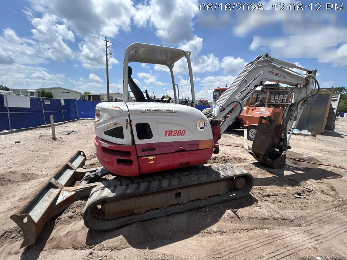 2019 Takeuchi TB260 Canopy, Standard Blade, Auxiliary hydraulics Manual QC, Hydraulic thumb, 12" ,18", 24" Bucket