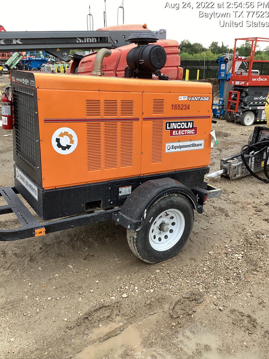 2021 Lincoln Electric Vantage 549X Ready Pak 3, ORANGE (includes trailer, cable rack, fender light kit)