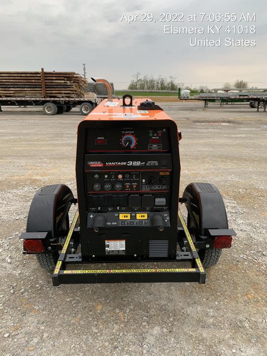 2021 Lincoln Electric Vantage 322 Vantage 322 Ready Pak 3 w/ Decals, ORANGE (includes trailer, cable rack, fender light kit) NO Telematics