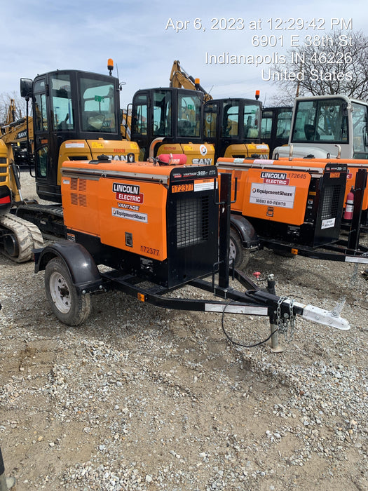 2021 Lincoln Electric Vantage 322 Vantage 322 Ready Pak 3 w/ Decals, ORANGE (includes trailer, cable rack, fender light kit) NO Telematics