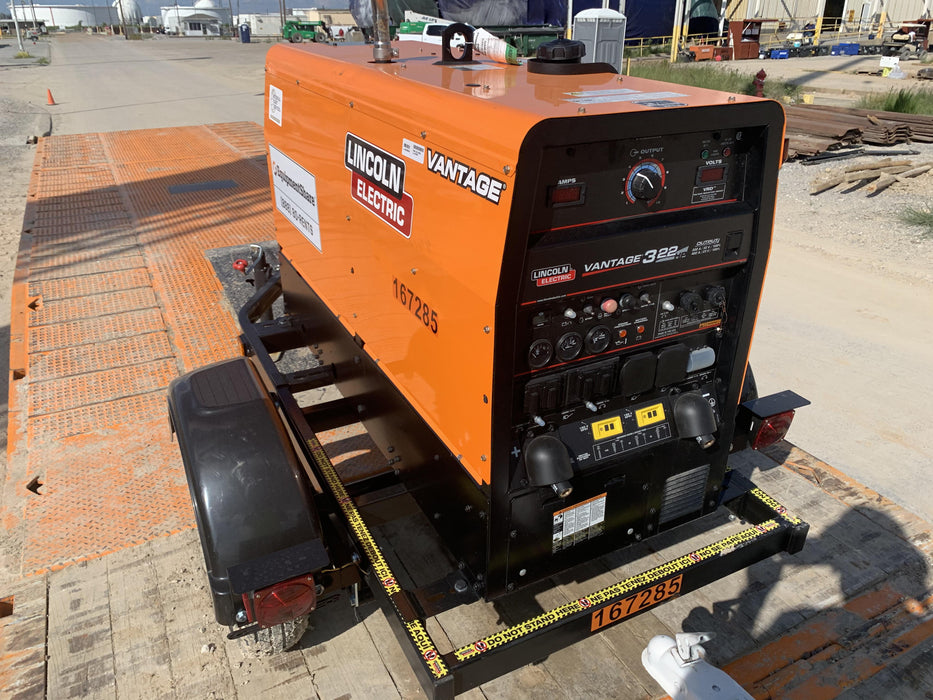 2021 Lincoln Electric Vantage 322 Vantage 322 Ready Pak 3 w/ Decals, ORANGE (includes trailer, cable rack, fender light kit) NO Telematics