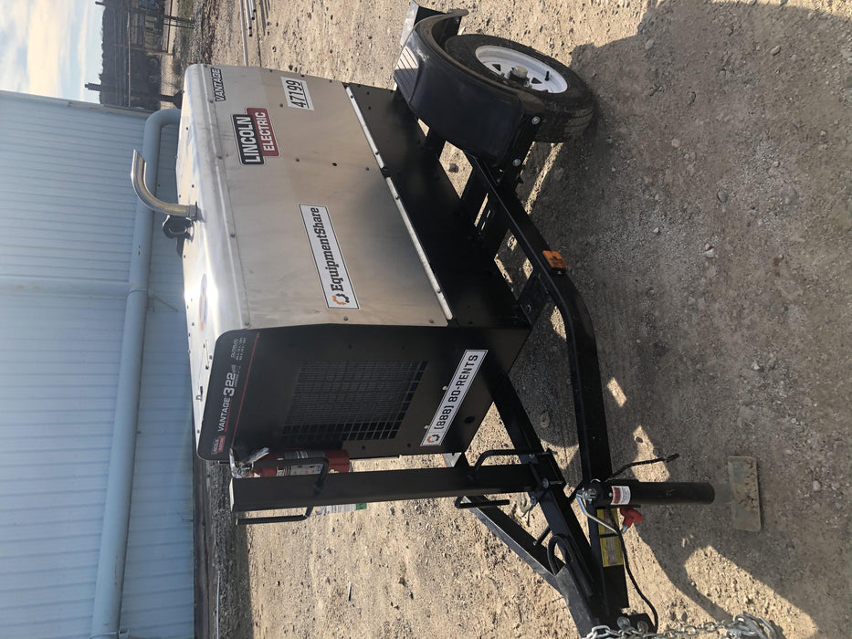 2019 Lincoln Electric Vantage 322 Ready-Pak 3, Two Wheel Trailer, Fender and Light Kit, Cable Rack