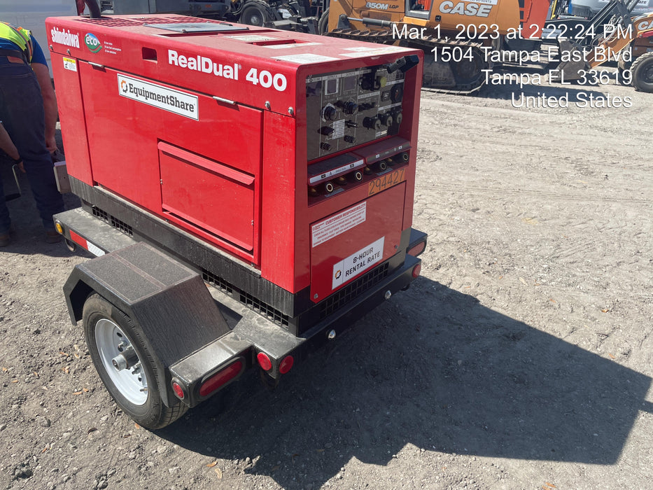 2023 Shindaiwa DGW400MDL Kubota D902 Engine, 23 HP, Dual Op Welder, Wire, Arc, Droop Stick, Tig, and CC Stick Functionality, Simulphase, 3 Phase and 1 Phase Gen Output, Single Axle NB Trlr, Slr Trckl Chrg 12V 12W, Fire Ext