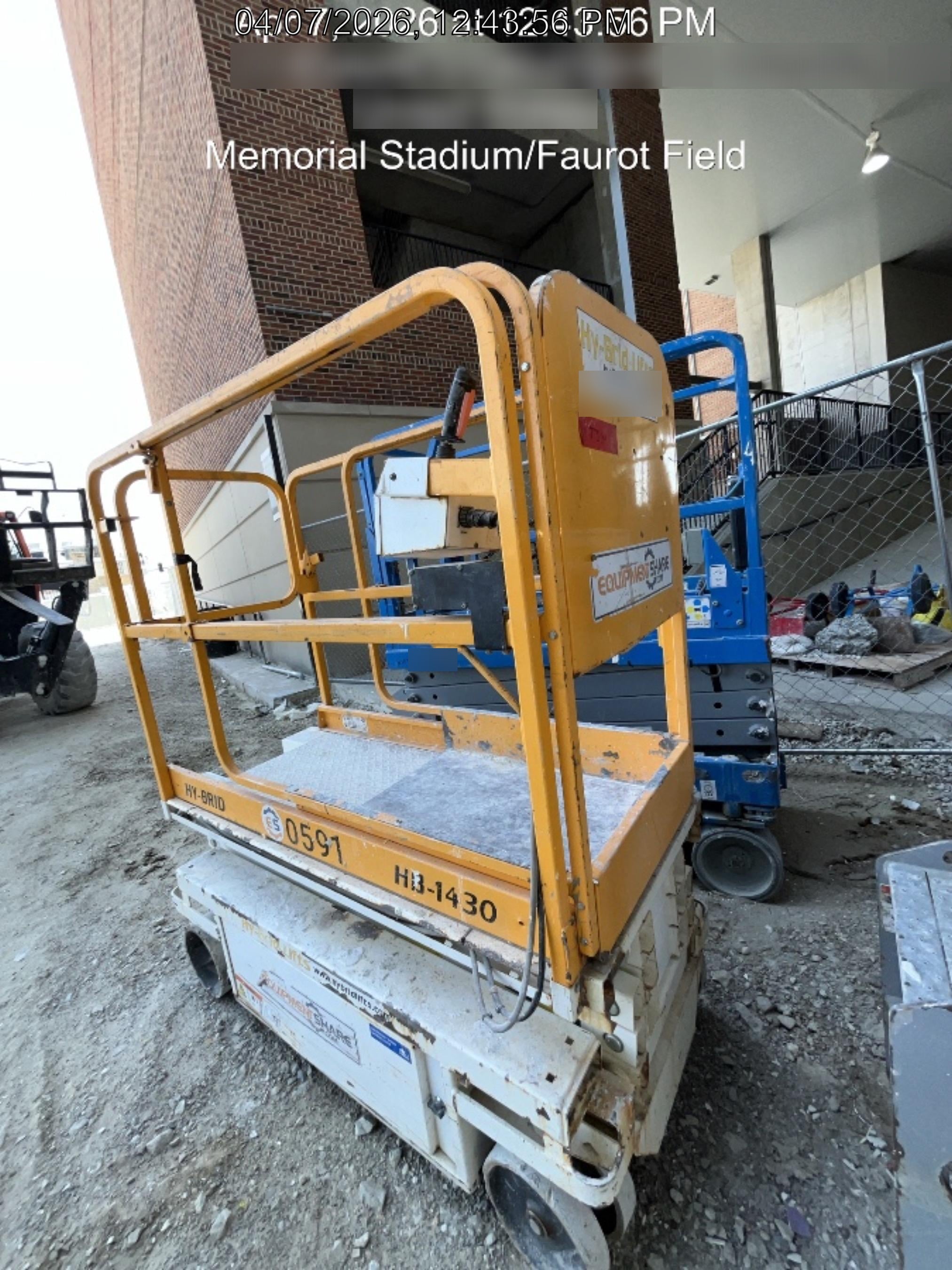 Custom Equipment HB-1430 Hy-Brid Scissor Lift
Platform capacity up to 670 lbs
Working height up to 20 ft
Weighs under 1,700 lbs
Non-marking wheels
