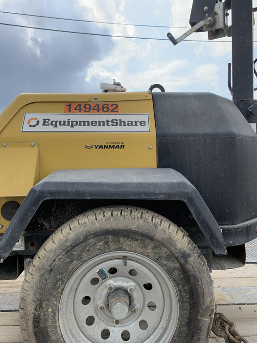 2022 Allmand NLV3GR (4) LED Light Fixture 350W, 23' Vertical Mast, 3kW Prime, Towable, Deep Sea L401, Leveling Jacks, Yanmar T4F 5.8hp