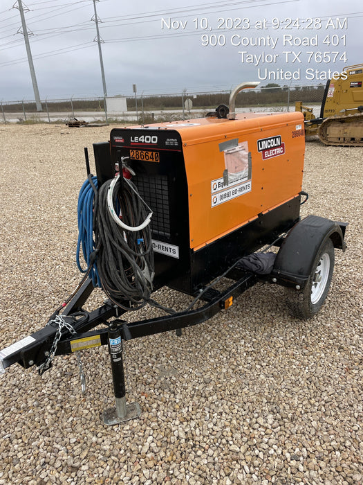 2022 Lincoln Electric LE400 Kubota V1505, Trlr, Cable Rack, Light Kit, ES Decals, T3