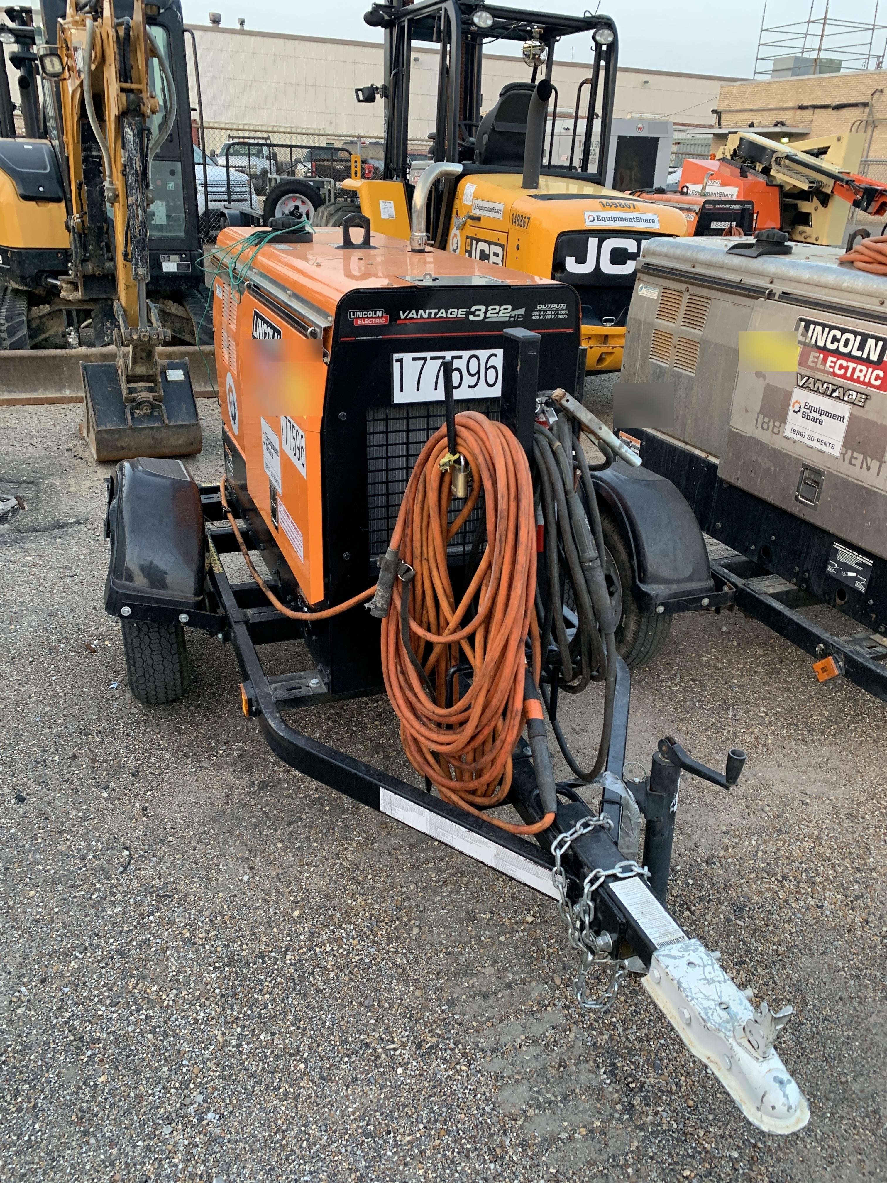 2021 Lincoln Electric Vantage 322 Vantage 322 Ready Pak 3 w/ Decals, ORANGE (includes trailer, cable rack, fender light kit) NO Telematics