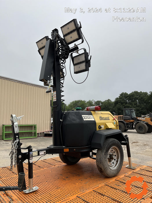 2022 Allmand NLV3GR (4) LED Light Fixture 350W, 23' Vertical Mast, 3kW Prime, Towable, Deep Sea L401, Leveling Jacks, Yanmar T4F 5.8hp