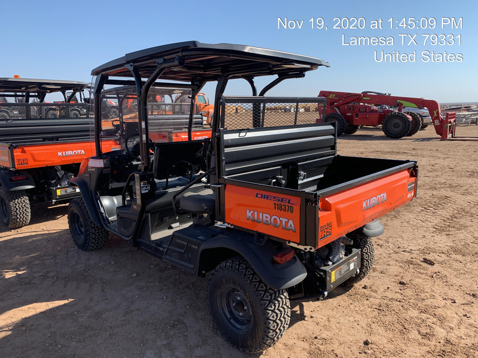Kubota RTV-X1140W-H Canopy, 4-Seater, Diesel, Windshield Acrylic Clear, LED Strobe, Backup Alarm