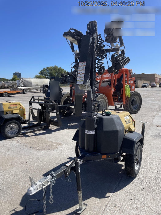 2022 Allmand NLV3GR (4) LED Light Fixture 350W, 23' Vertical Mast, 3kW Prime, Towable, ES Decals, T3