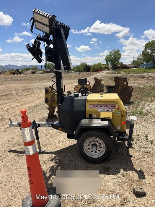 2021 Allmand NLV3GR (4) LED Light Fixture 350W, 23' Vertical Mast, 3kW Prime, Towable, Deep Sea L401, Leveling Jacks, Yanmar T4F 5.8hp