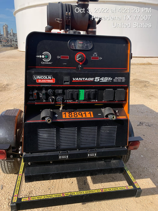 2021 Lincoln Electric Vantage 549X Ready Pak 3, ORANGE (includes trailer, cable rack, fender light kit)