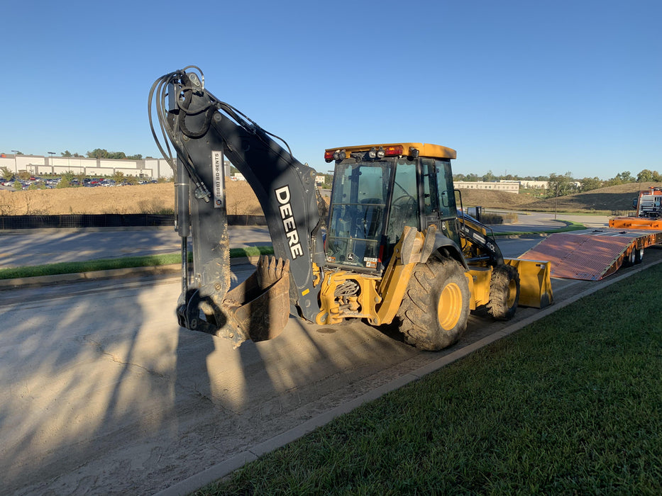2020 John Deere 410L - Extendable Stick Cab/Heat/Air, 4WD, Extendable Stick, Pilot Controls, 2 Way Hydraulics, TAG Manual QC