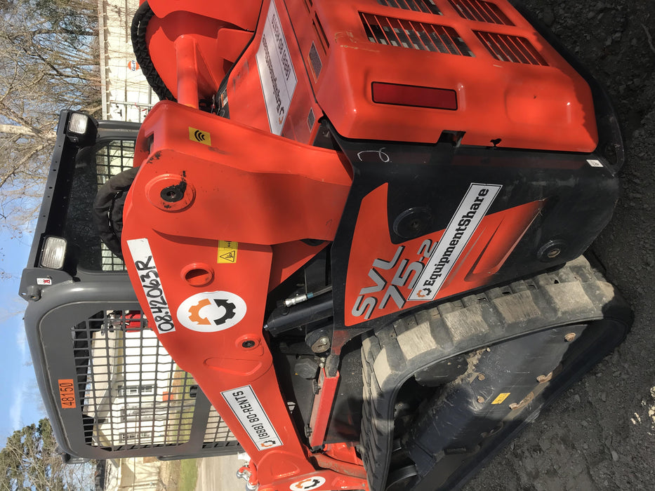 2019 Kubota SVL75-2 Canopy, Standard Tracks, Standard Flow, Manual QC 68" HD w/smooth Cutting Edge