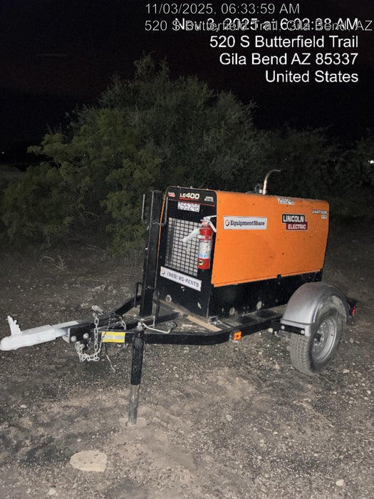 2022 Lincoln Electric LE400 Kubota V1505, Trlr, Cable Rack, Light Kit, ES Decals, T3