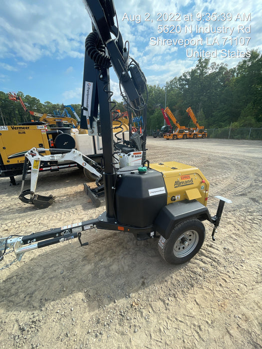 2022 Allmand NLV3GR (4) LED Light Fixture 350W, 23' Vertical Mast, 3kW Prime, Towable, Deep Sea L401, Leveling Jacks, Yanmar T4F 5.8hp