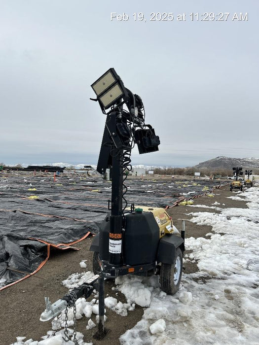 2021 Allmand NLV3GR (4) LED Light Fixture 350W, 23' Vertical Mast, 3kW Prime, Towable, Deep Sea L401, Leveling Jacks, Yanmar T4F 5.8hp