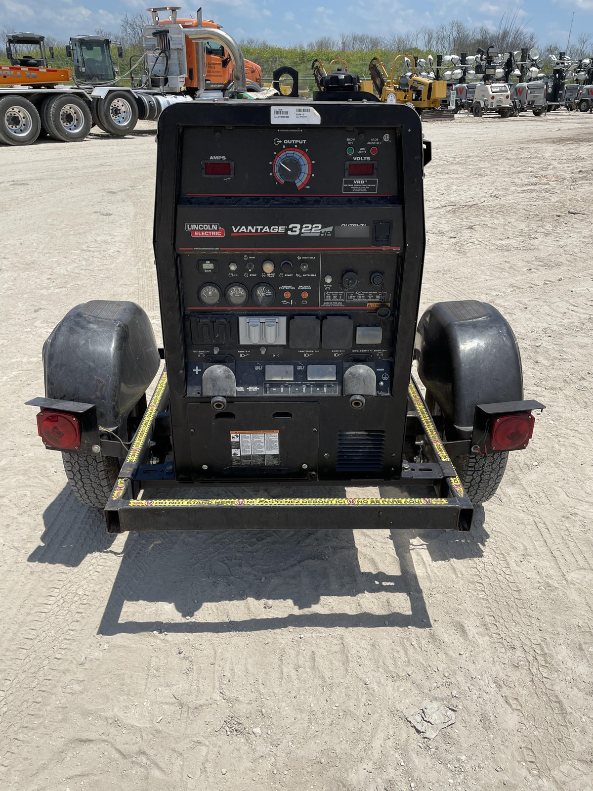 2019 Lincoln Vantage 322 Welder Ready-Pak 3, Two wheel trailer, Fender and Light kit, Cable Rack