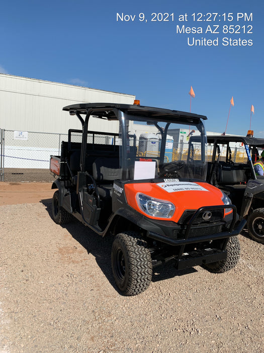 2021 Kubota RTV-X1140W-H Plastic Canopy, Windshield Acrylic Clear, LED Strobe Light, Wire Harness Kit, Back up Alarm