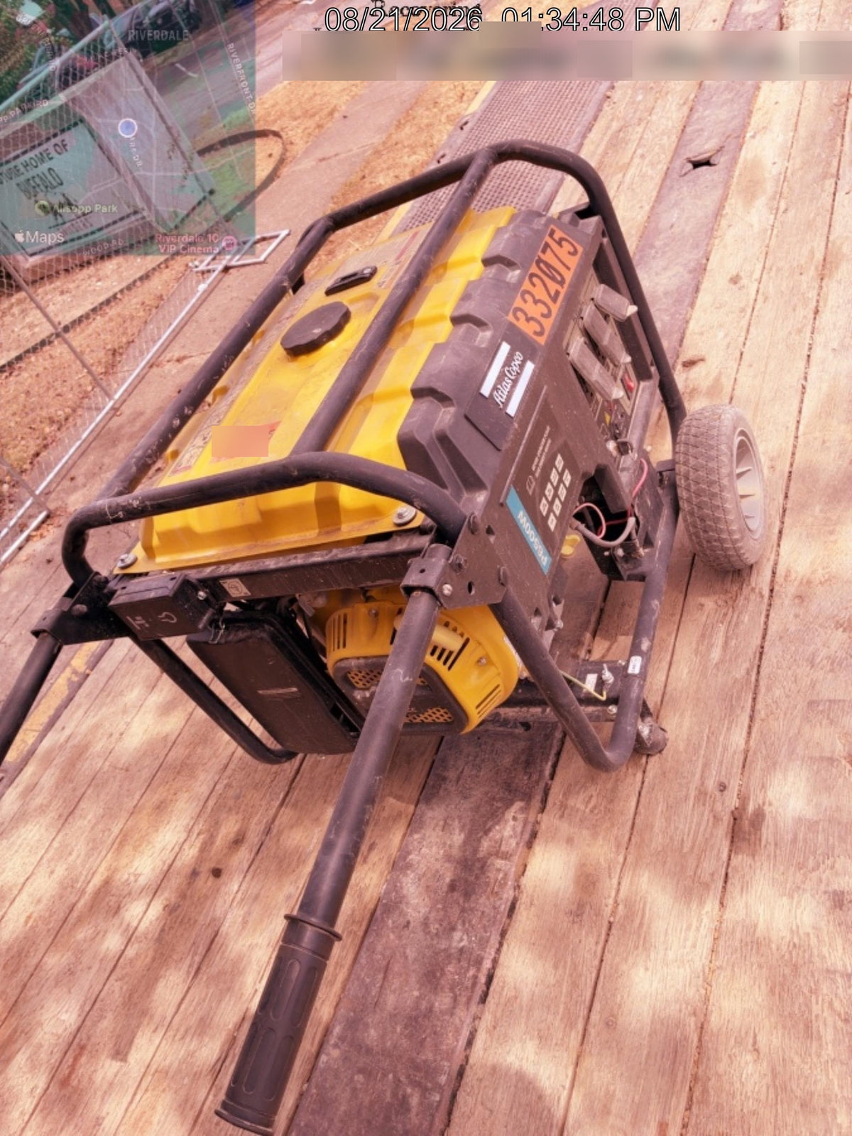 2023 Atlas Copco P6500W 5.5kW, AC390FD Gasoline Engine, Wheel & Handle Kit, (2) 120V Duplex 15A + (1) 120/240V 30A Twist Lock