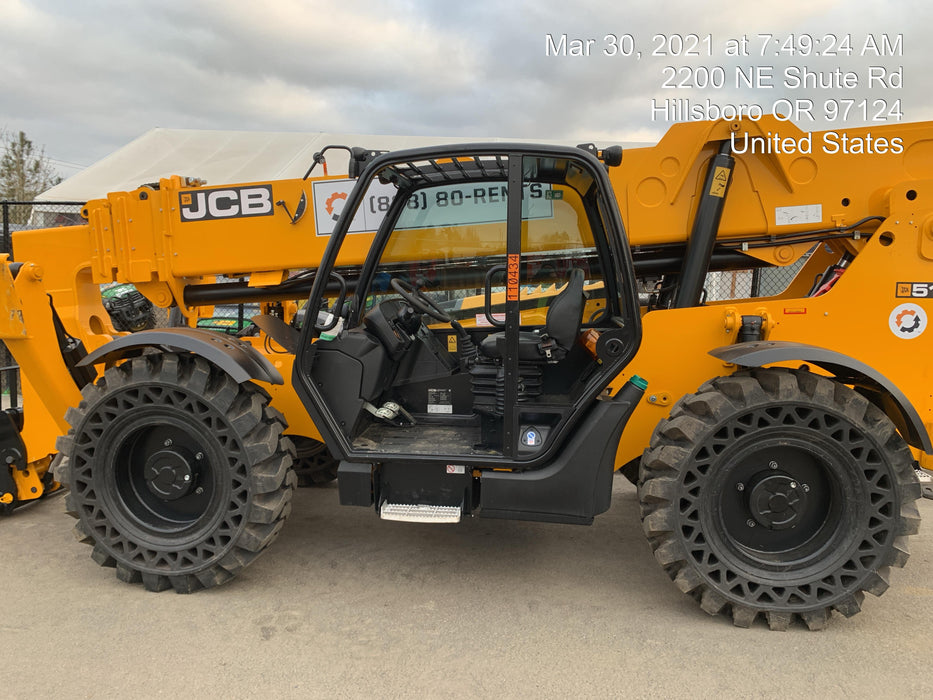 2020 JCB 510-56 Canopy, Solid Tires, Work Lights, Beacon, Aux Hydraulics, Back up Alarm, Lifting Eye, ES Decals